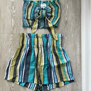 Matching bandeau top and short set